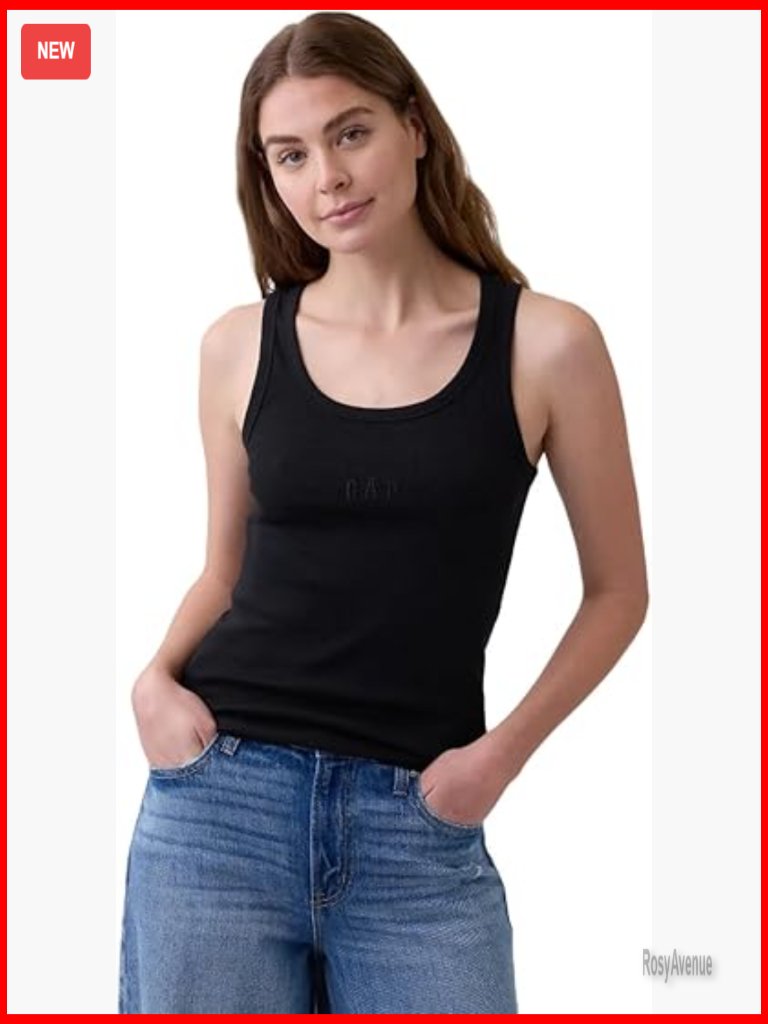 Ribbed Tank Top - Crew Neck, Sleeveless, Cotton Modal Blend